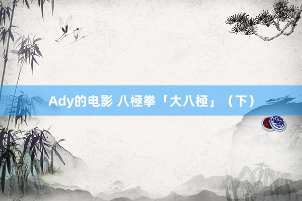 Ady的电影 八極拳「大八極」（下）