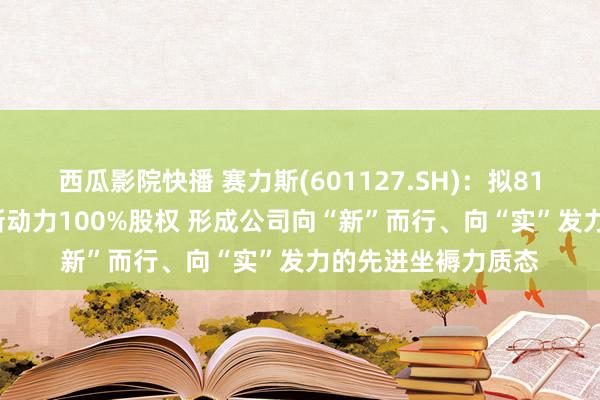 西瓜影院快播 赛力斯(601127.SH)：拟81.64亿元购买龙盛新动力100%股权 形成公司向“新”而行、向“实”发力的先进坐褥力质态