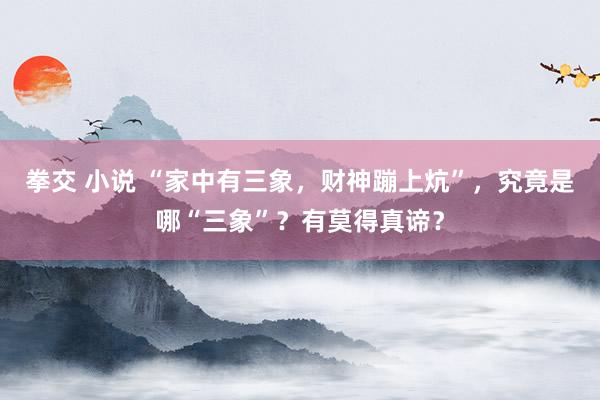 拳交 小说 “家中有三象，财神蹦上炕”，究竟是哪“三象”？有莫得真谛？