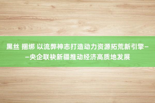 黑丝 捆绑 以流弊神志打造动力资源拓荒新引擎——央企联袂新疆推动经济高质地发展