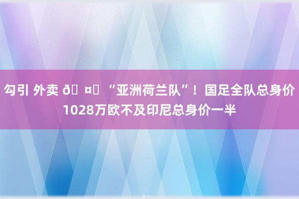 勾引 外卖 🤔“亚洲荷兰队”！国足全队总身价1028万欧不及印尼总身价一半