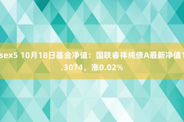 sex5 10月18日基金净值：国联睿祥纯债A最新净值1.3074，涨0.02%