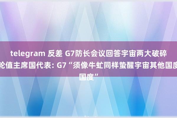 telegram 反差 G7防长会议回答宇宙两大破碎， 轮值主席国代表: G7“须像牛虻同样蛰醒宇宙其他国度”