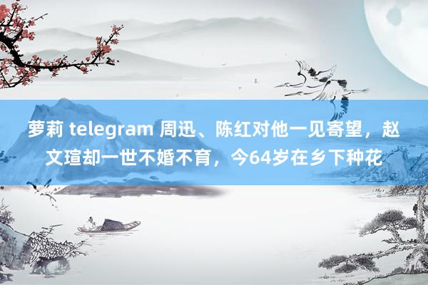 萝莉 telegram 周迅、陈红对他一见寄望，赵文瑄却一世不婚不育，今64岁在乡下种花