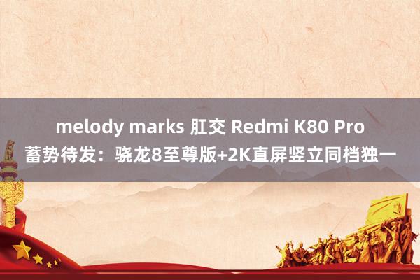 melody marks 肛交 Redmi K80 Pro蓄势待发：骁龙8至尊版+2K直屏竖立同档独一