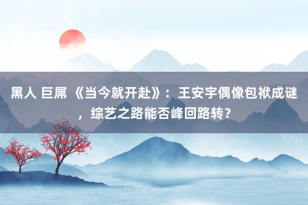 黑人 巨屌 《当今就开赴》：王安宇偶像包袱成谜，综艺之路能否峰回路转？