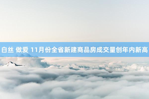 白丝 做爱 11月份全省新建商品房成交量创年内新高