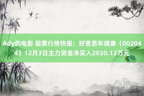 Ady的电影 股票行情快报：好意思年健康（002044）12月3日主力资金净买入2030.12万元