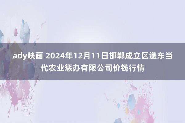 ady映画 2024年12月11日邯郸成立区滏东当代农业惩办有限公司价钱行情