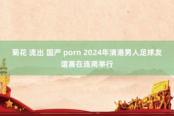 菊花 流出 国产 porn 2024年清港男人足球友谊赛在连南举行