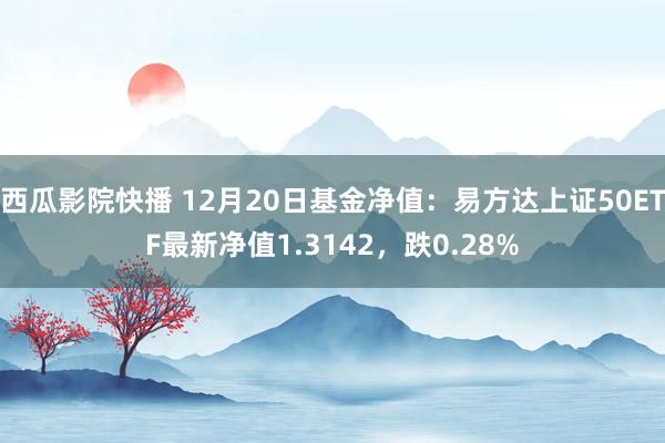 西瓜影院快播 12月20日基金净值：易方达上证50ETF最新净值1.3142，跌0.28%