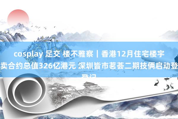 cosplay 足交 楼不雅察｜香港12月住宅楼宇买卖合约总值326亿港元 深圳皆市茗荟二期技俩启动登记