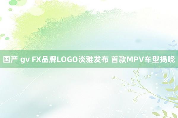 国产 gv FX品牌LOGO淡雅发布 首款MPV车型揭晓