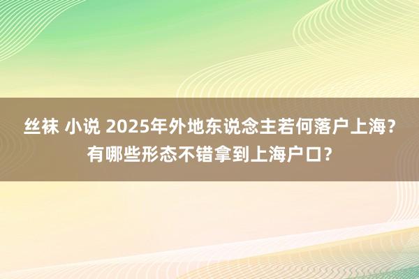 丝袜 小说 2025年外地东说念主若何落户上海？有哪些形态不错拿到上海户口？