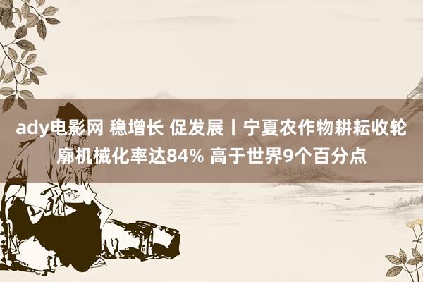 ady电影网 稳增长 促发展丨宁夏农作物耕耘收轮廓机械化率达84% 高于世界9个百分点