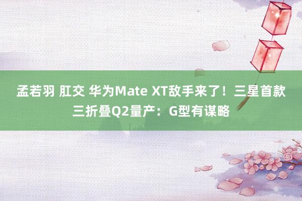 孟若羽 肛交 华为Mate XT敌手来了！三星首款三折叠Q2量产：G型有谋略