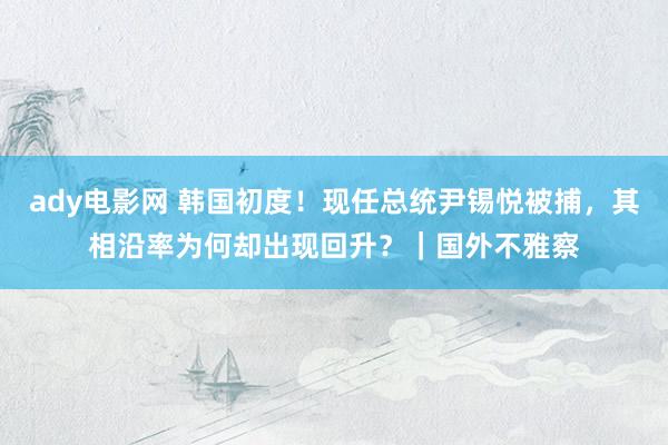 ady电影网 韩国初度！现任总统尹锡悦被捕，其相沿率为何却出现回升？｜国外不雅察