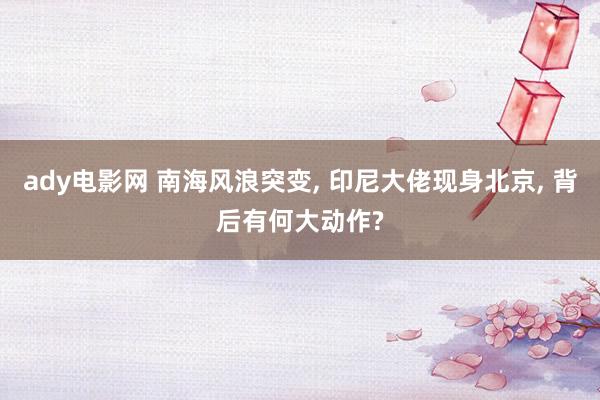 ady电影网 南海风浪突变， 印尼大佬现身北京， 背后有何大动作?